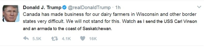Trump Tweet Canada Dairy